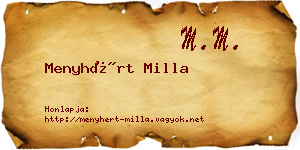 Menyhért Milla névjegykártya